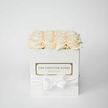 Load image into Gallery viewer, White Square Box with white Eternity Roses | The Prestige Roses Spain