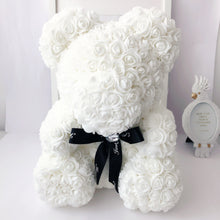 Load image into Gallery viewer, Teddyrose white 40 cm made from Eternity Roses - The Prestige Roses Spain