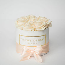 Load image into Gallery viewer, White Mini Box with white Eternity Roses | The Prestige Roses Spain
