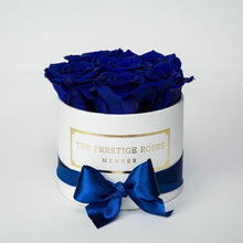 Load image into Gallery viewer, White Mini Box with blue Eternity Roses | The Prestige Roses Spain