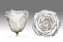 Load image into Gallery viewer, Black Heart Box with white Eternity Roses | The Prestige Roses Spain