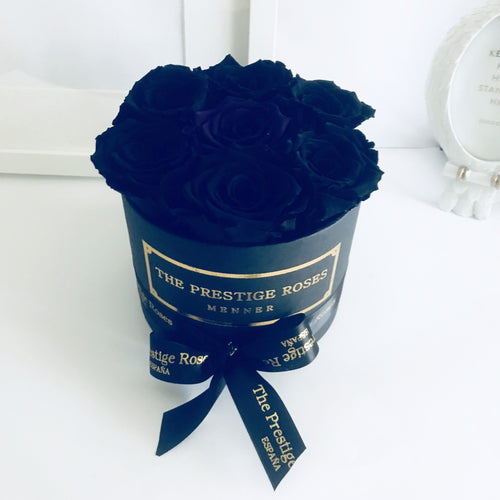 Black Mini Box with Black Eternity Roses | The Prestige Roses Spain