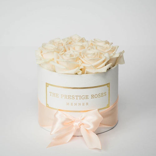 White Mini Box with white Eternity Roses | The Prestige Roses Spain